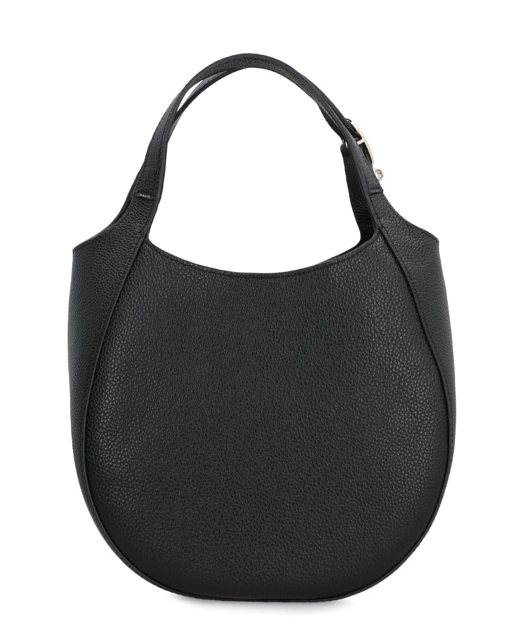 LONGCHAMP Черная кожаная сумка с короткими ручками, фото 4