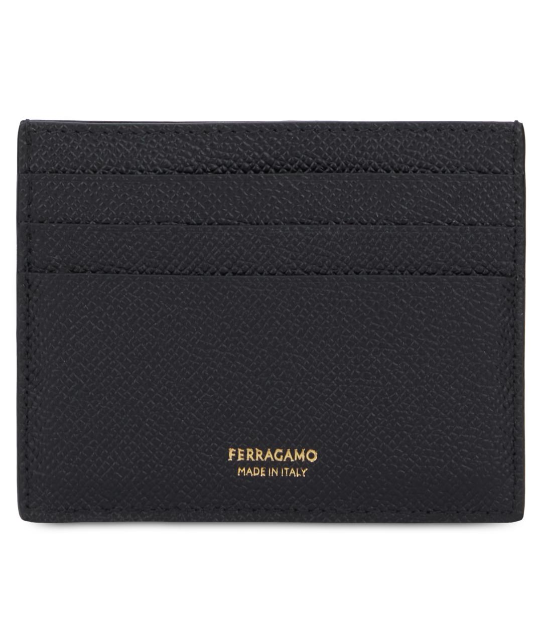 FERRAGAMO Черный кожаный кардхолдер, фото 2