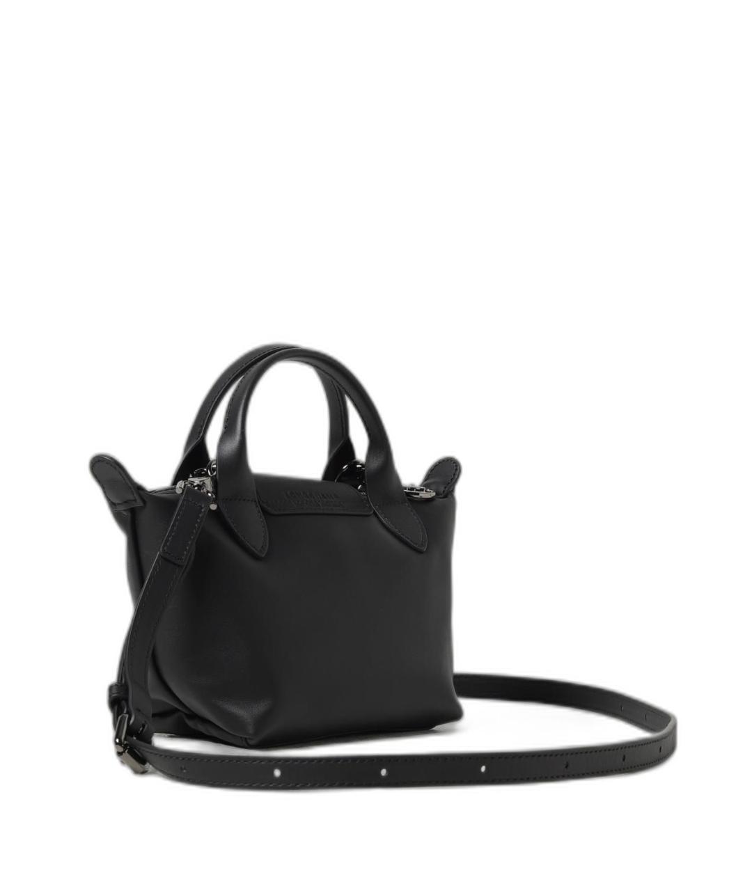 LONGCHAMP Черная кожаная сумка с короткими ручками, фото 2