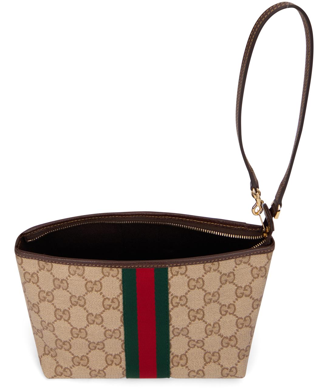 GUCCI Бежевая хлопковая сумка с короткими ручками, фото 4