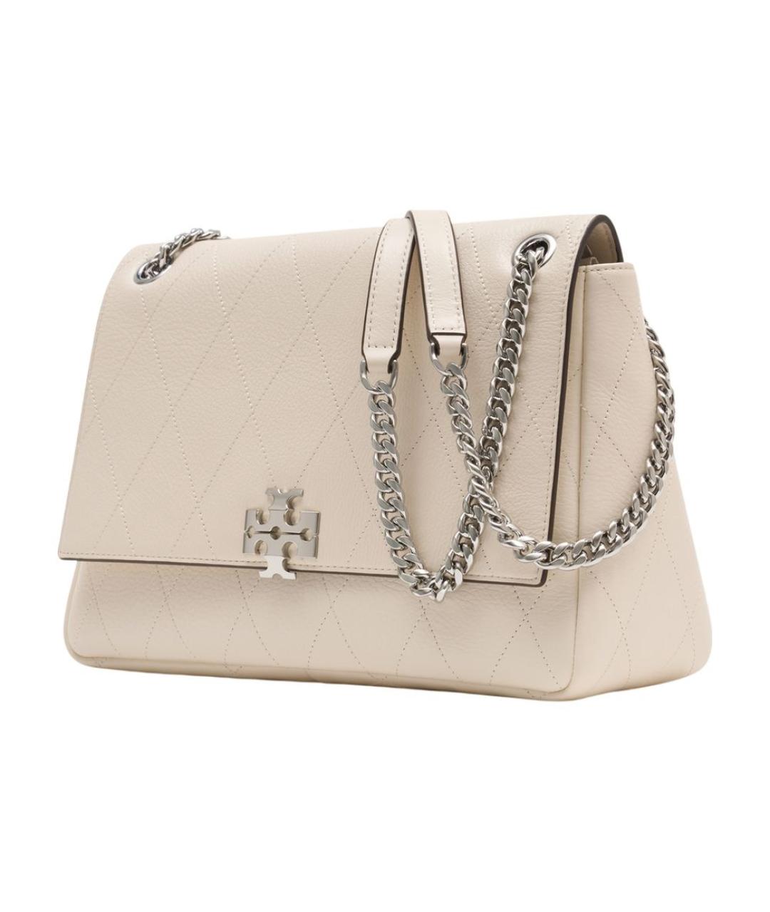 TORY BURCH Бежевая кожаная сумка через плечо, фото 2