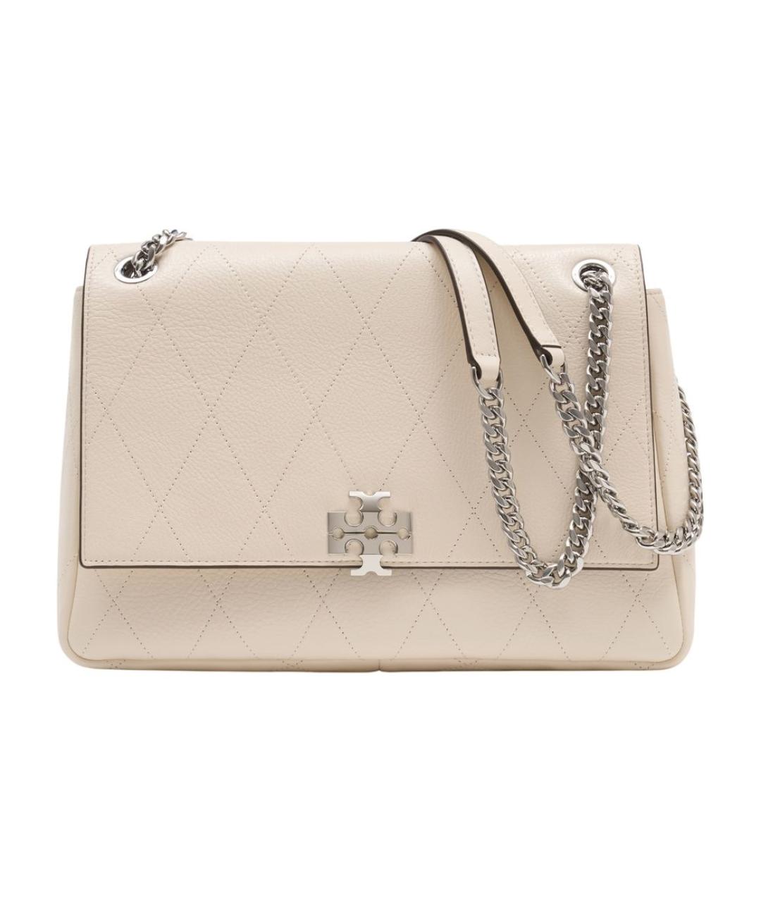 TORY BURCH Бежевая кожаная сумка через плечо, фото 3