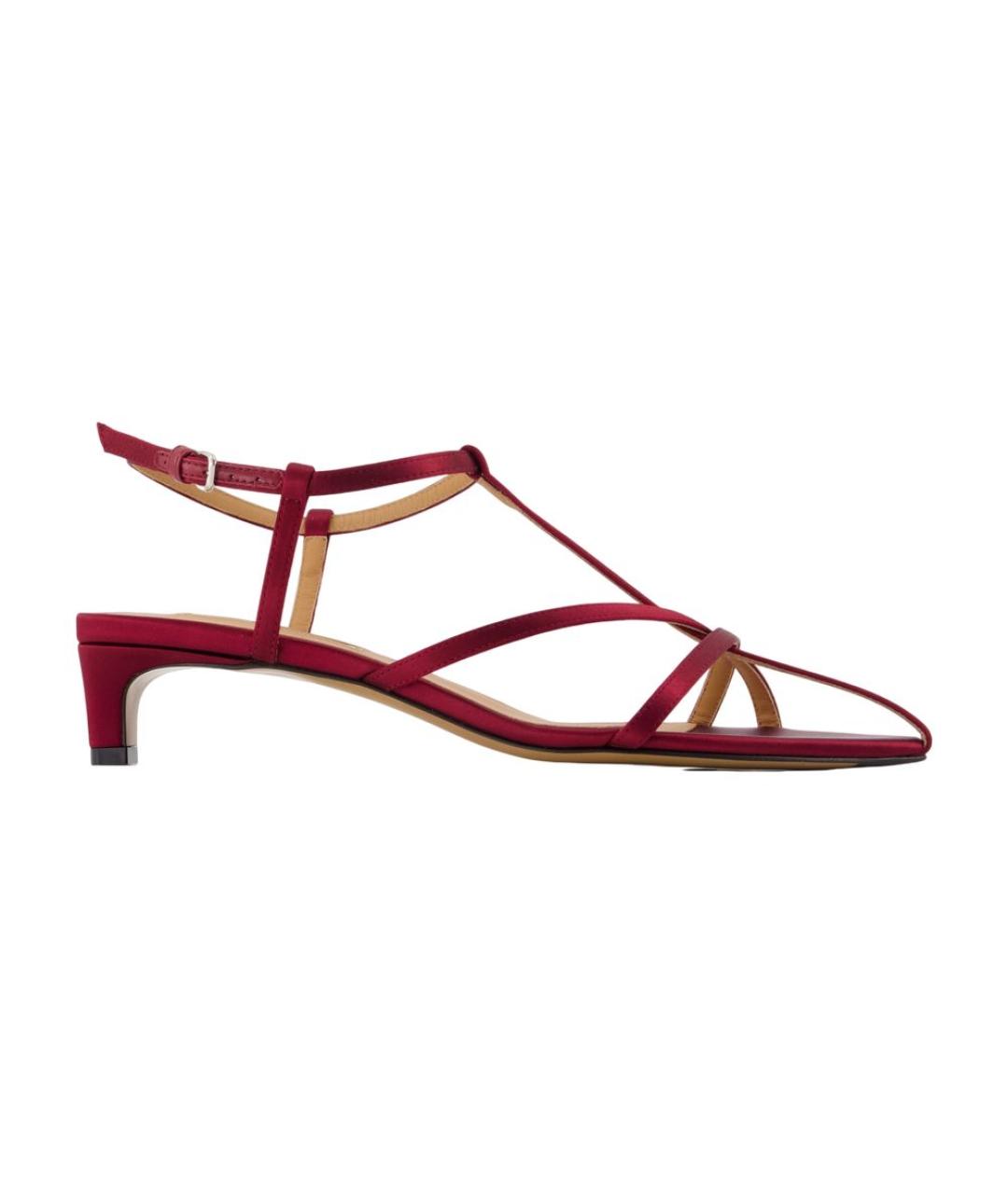 JIL SANDER Красные кожаные босоножки, фото 3