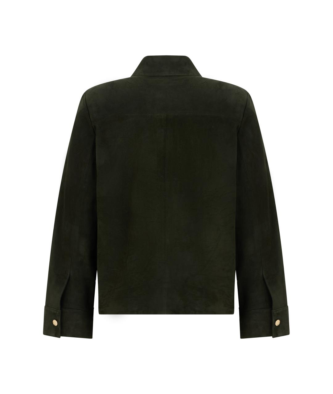 'S MAX MARA Зеленая кожаная куртка, фото 2
