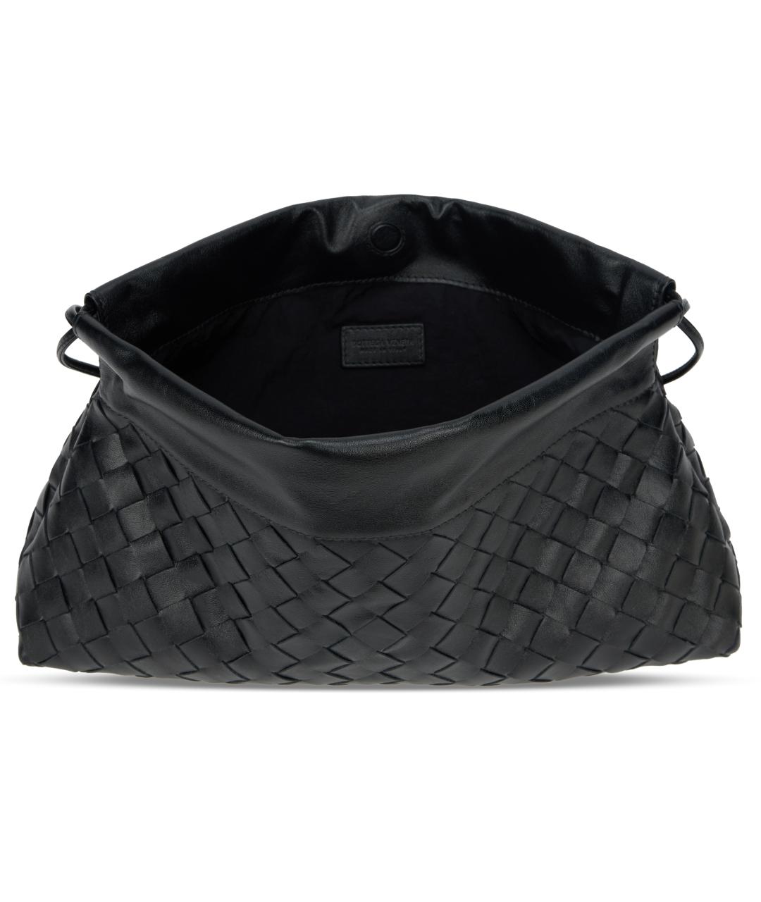 BOTTEGA VENETA Черная кожаная сумка через плечо, фото 5