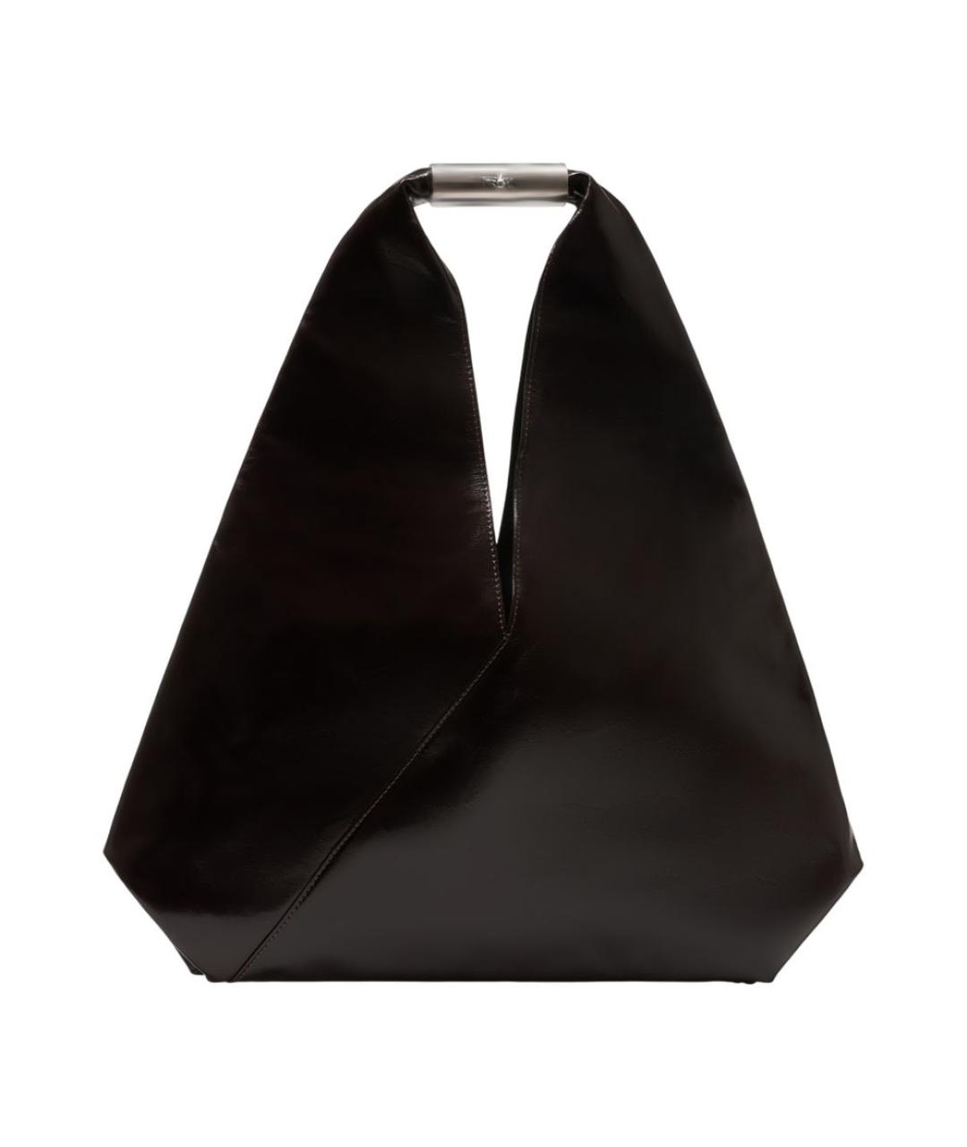 MM6 MAISON MARGIELA Коричневая кожаная сумка через плечо, фото 3
