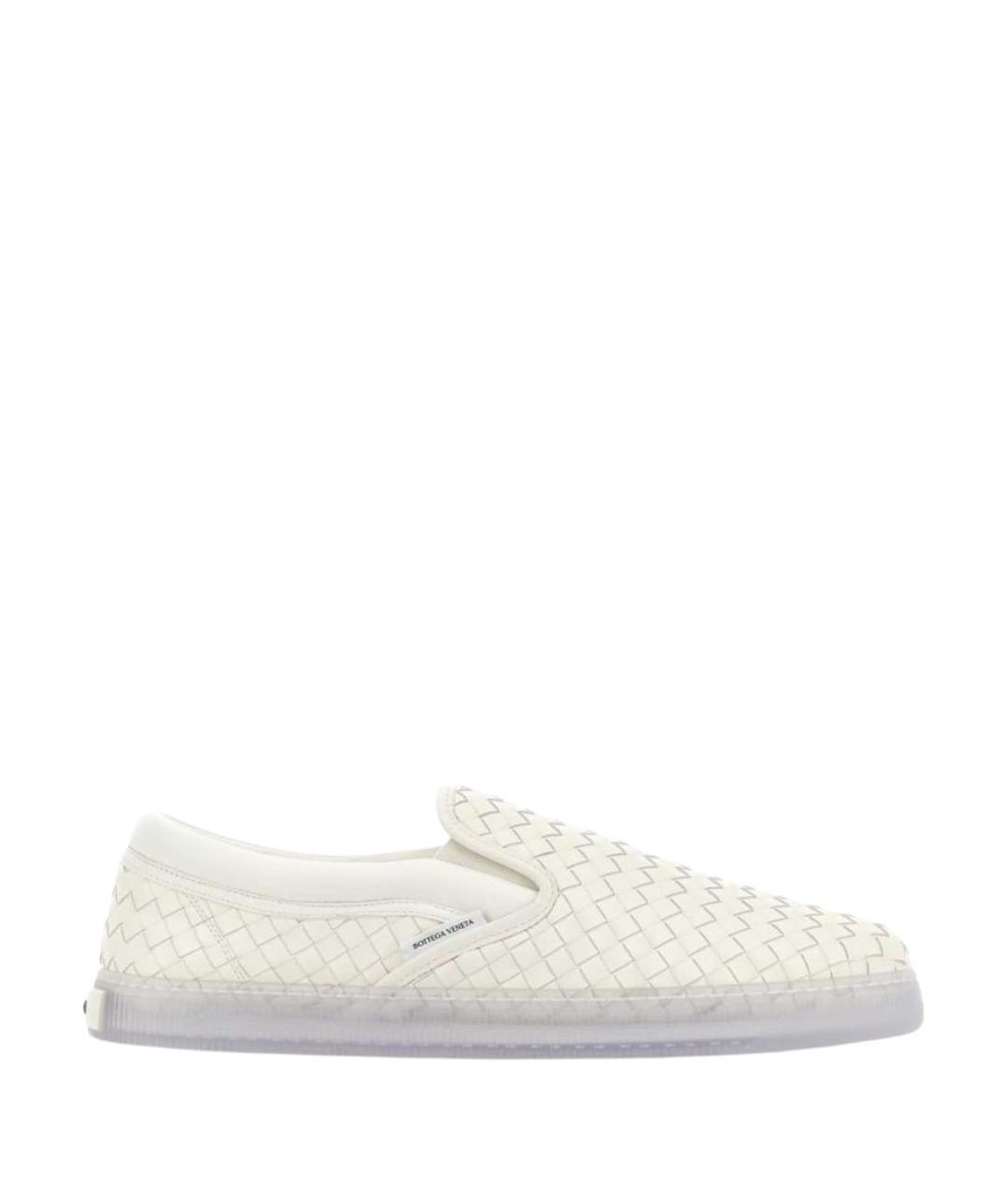 BOTTEGA VENETA Белые кожаные слипоны, фото 1