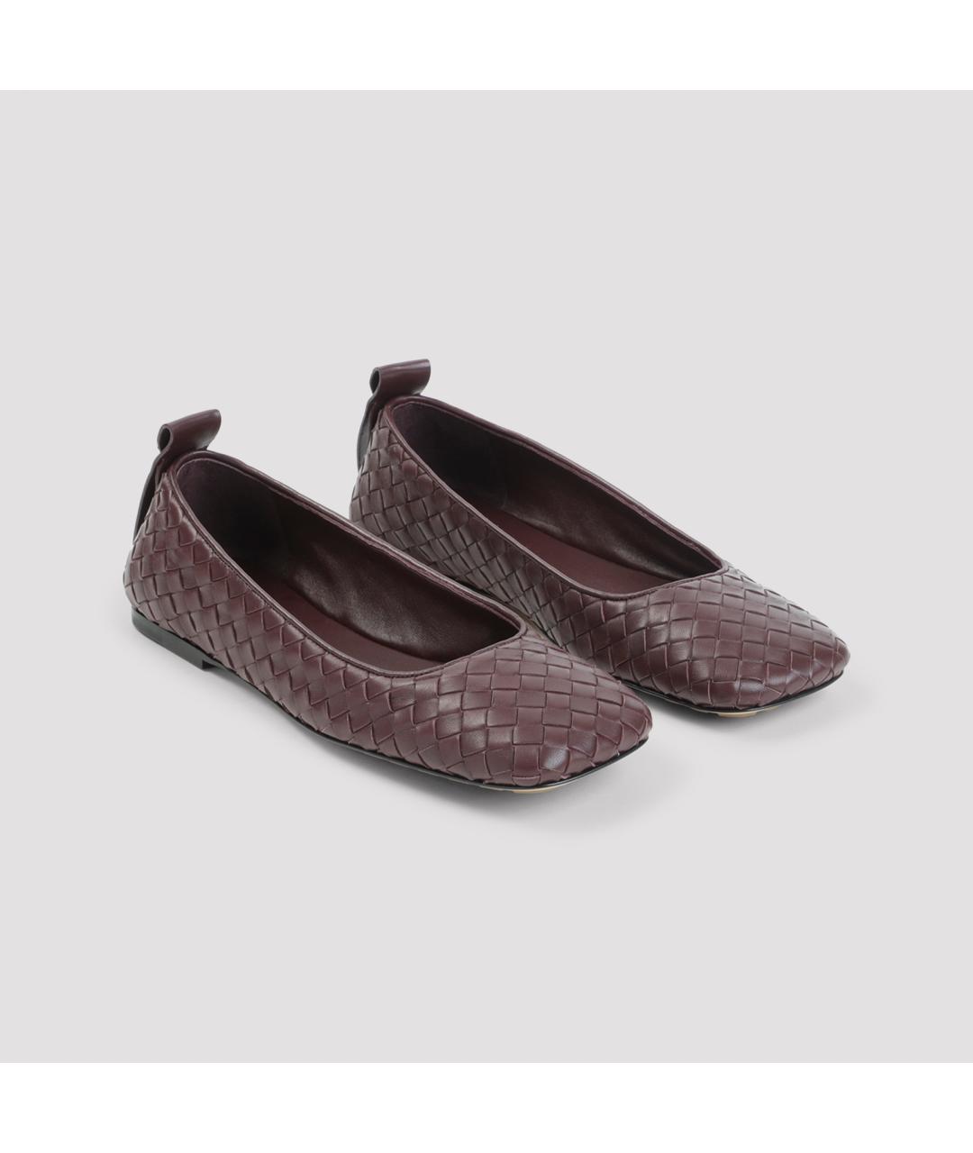 BOTTEGA VENETA Фиолетовые кожаные балетки, фото 3