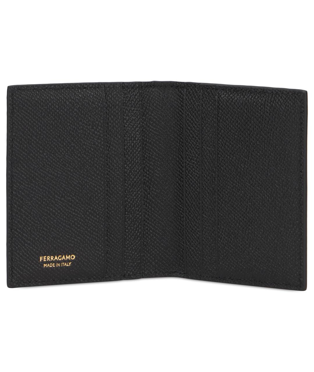 FERRAGAMO Черный кожаный кошелек, фото 4