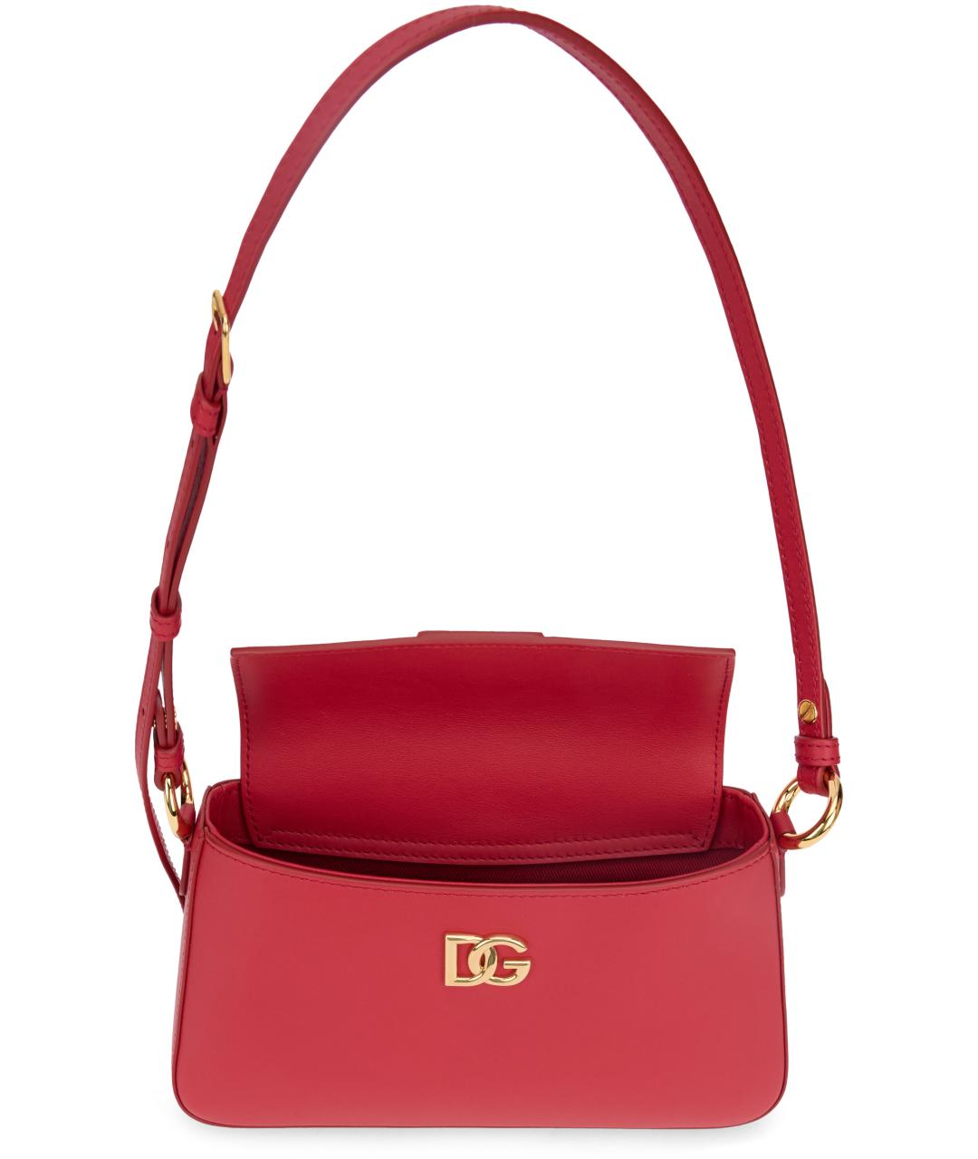 DOLCE&GABBANA Красная кожаная сумка через плечо, фото 4