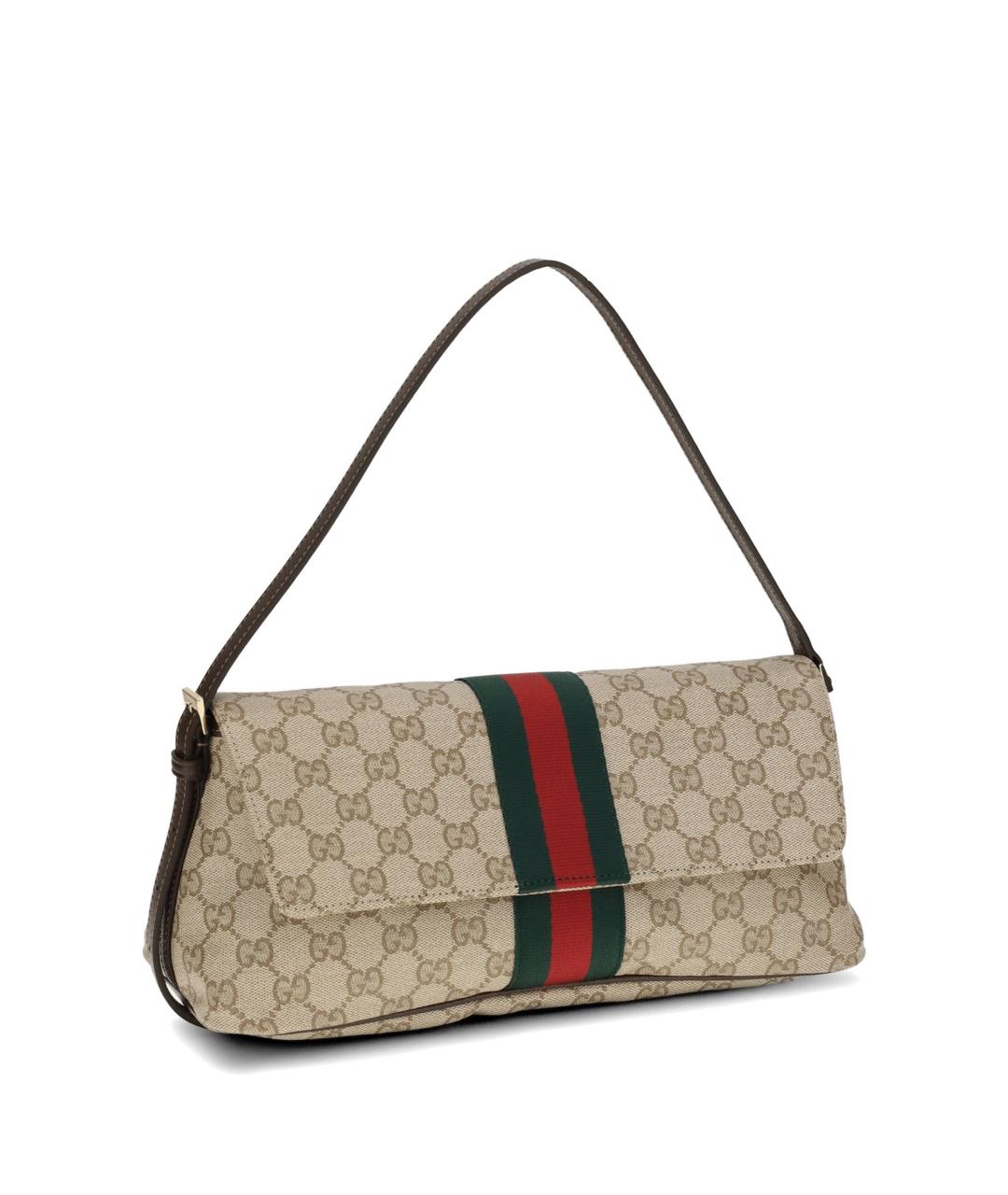 GUCCI Бежевая жаккардовая сумка через плечо, фото 5