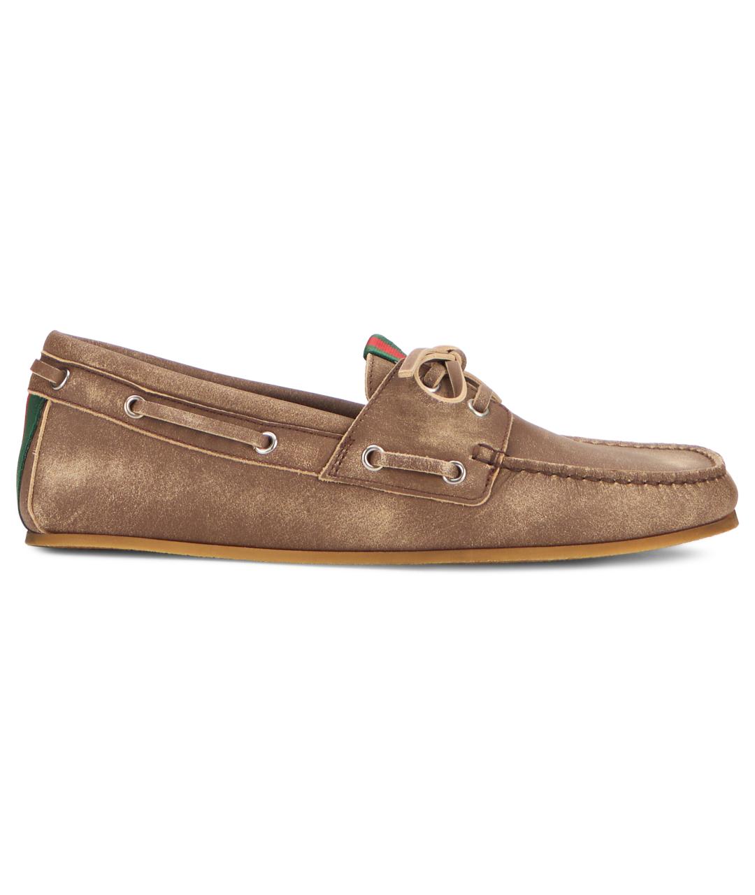 GUCCI Коричневые кожаные лоферы, фото 2