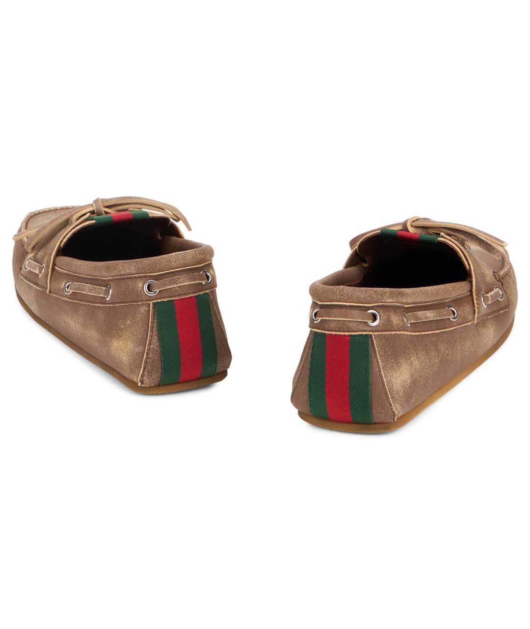 GUCCI Коричневые кожаные лоферы, фото 4