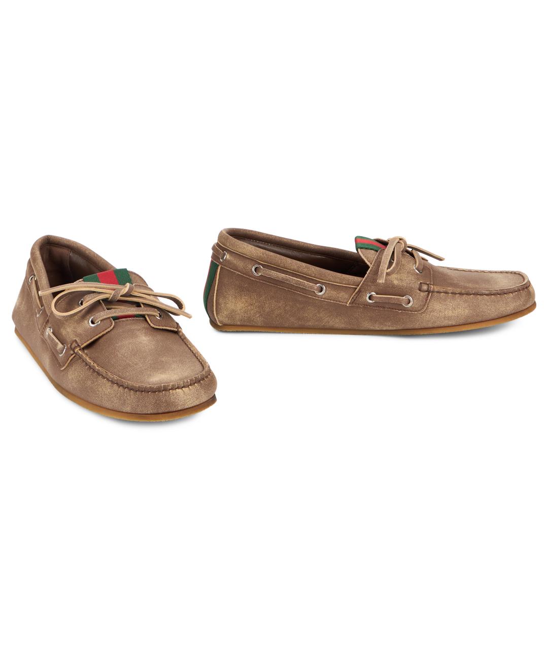 GUCCI Коричневые кожаные лоферы, фото 3