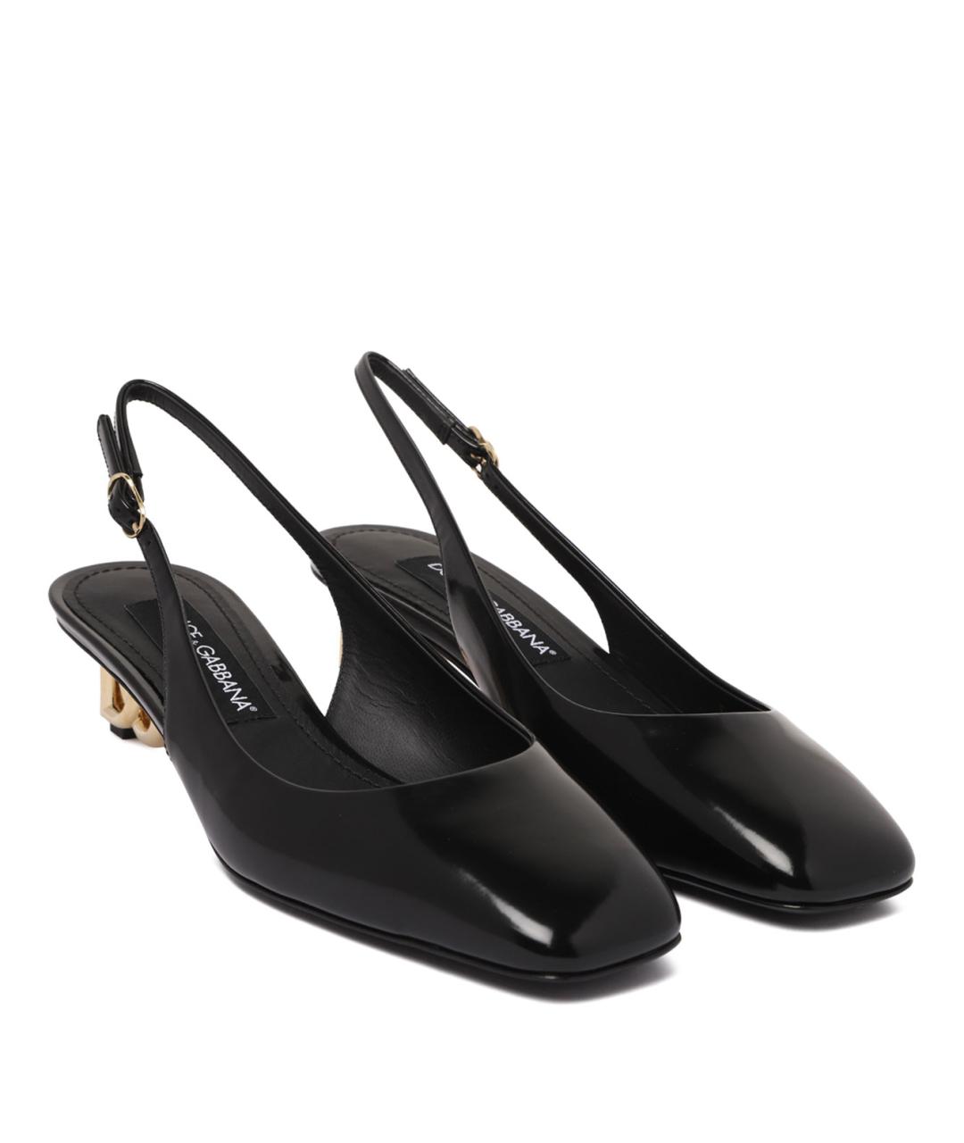 DOLCE&GABBANA Черные кожаные туфли, фото 2