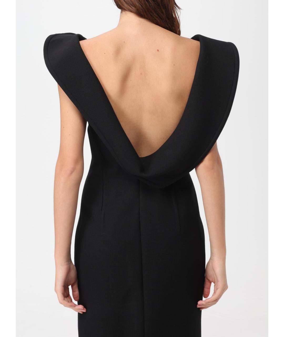 BOTTEGA VENETA Черное хлопковое коктейльное платье, фото 5