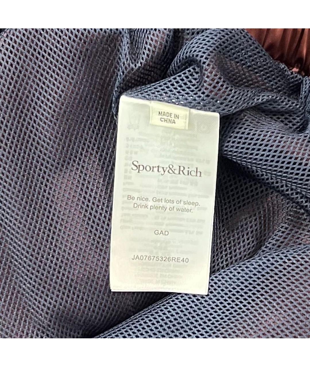 SPORTY AND RICH Бордовая полиэстеровая спортивная куртка, фото 4
