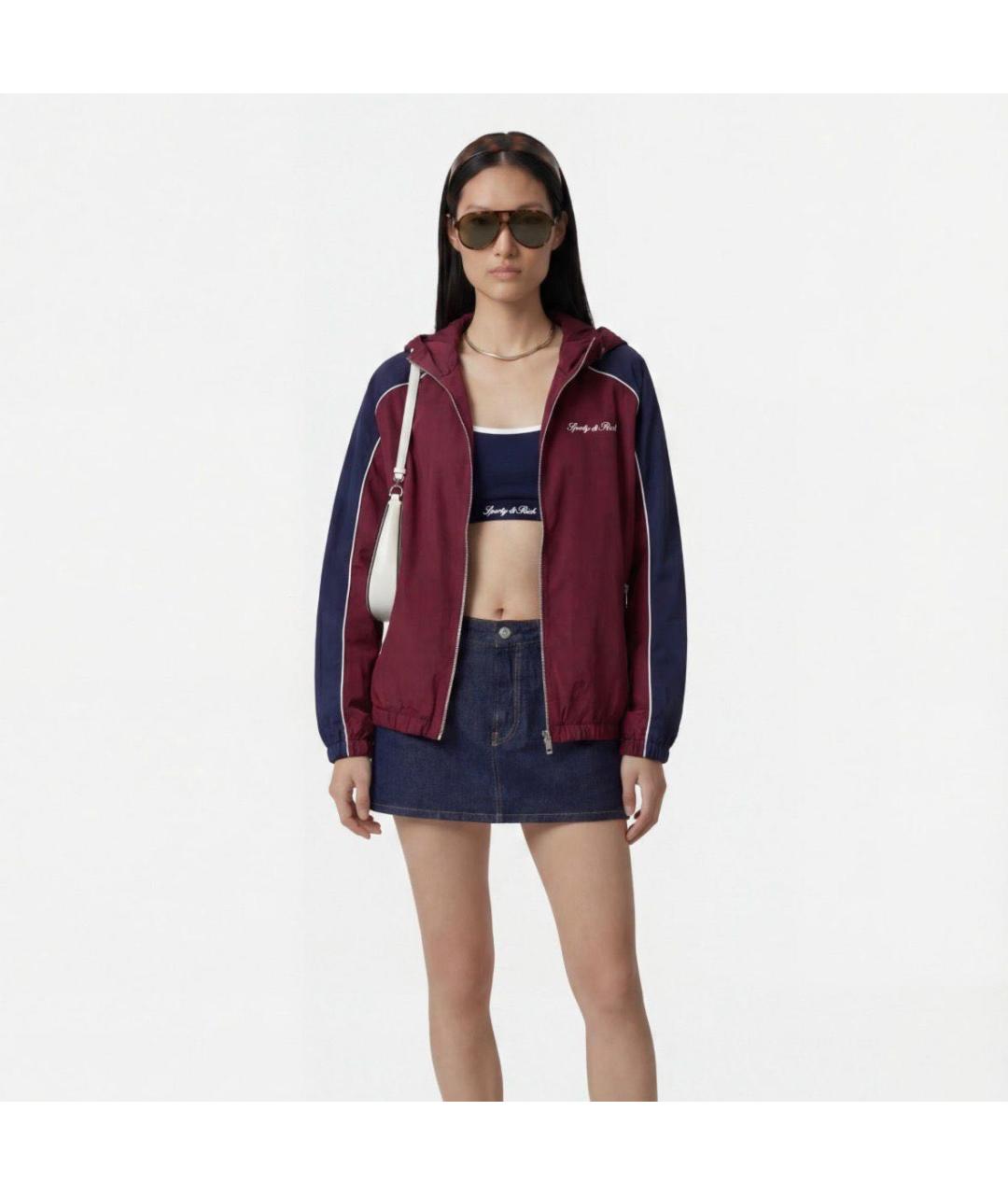 SPORTY AND RICH Бордовая полиэстеровая спортивная куртка, фото 6