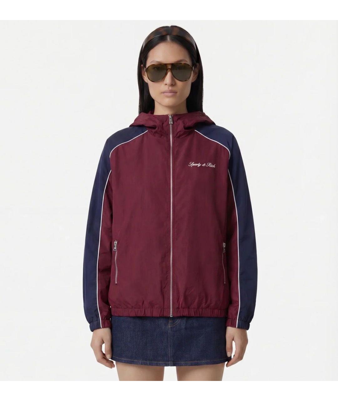 SPORTY AND RICH Бордовая полиэстеровая спортивная куртка, фото 7
