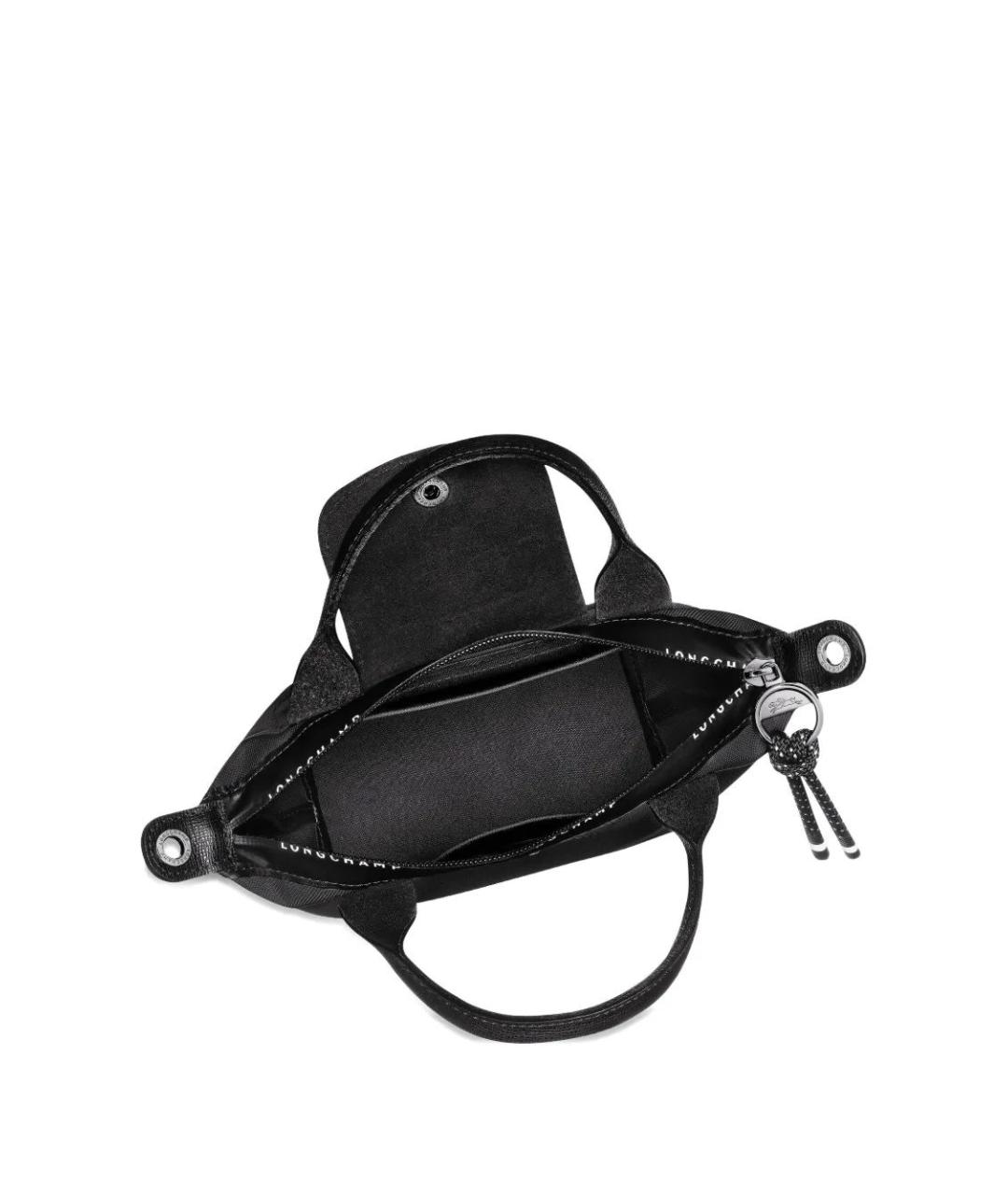 LONGCHAMP Черная синтетическая сумка с короткими ручками, фото 4