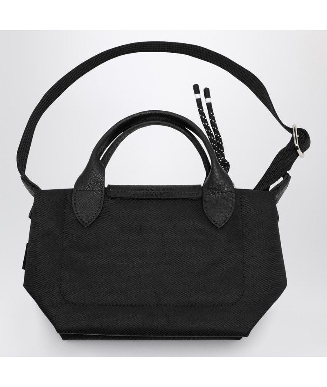 LONGCHAMP Черная синтетическая сумка с короткими ручками, фото 2
