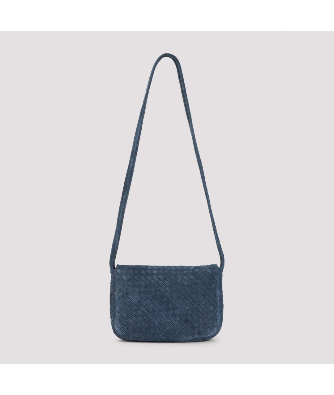 BOTTEGA VENETA Синяя кожаная сумка на плечо, фото 3