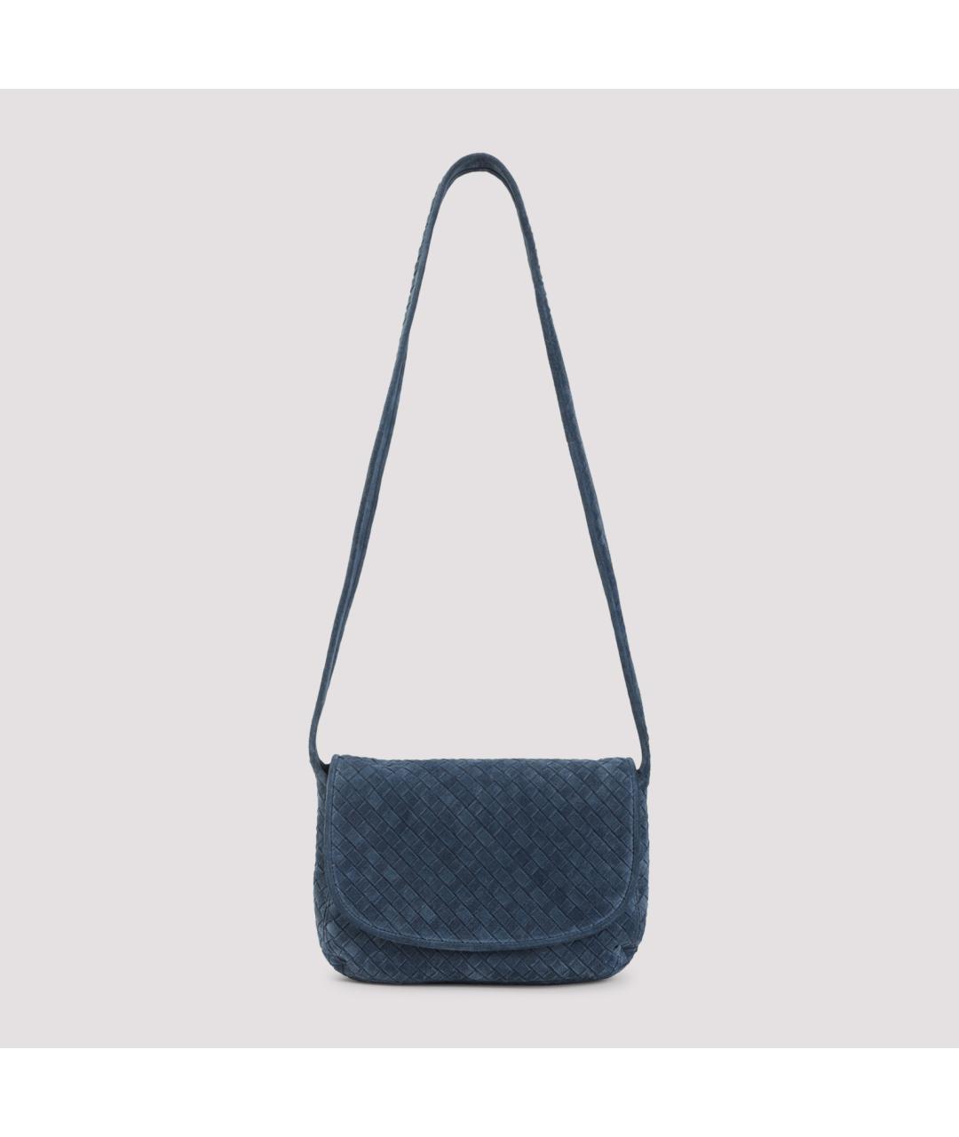 BOTTEGA VENETA Синяя кожаная сумка на плечо, фото 2