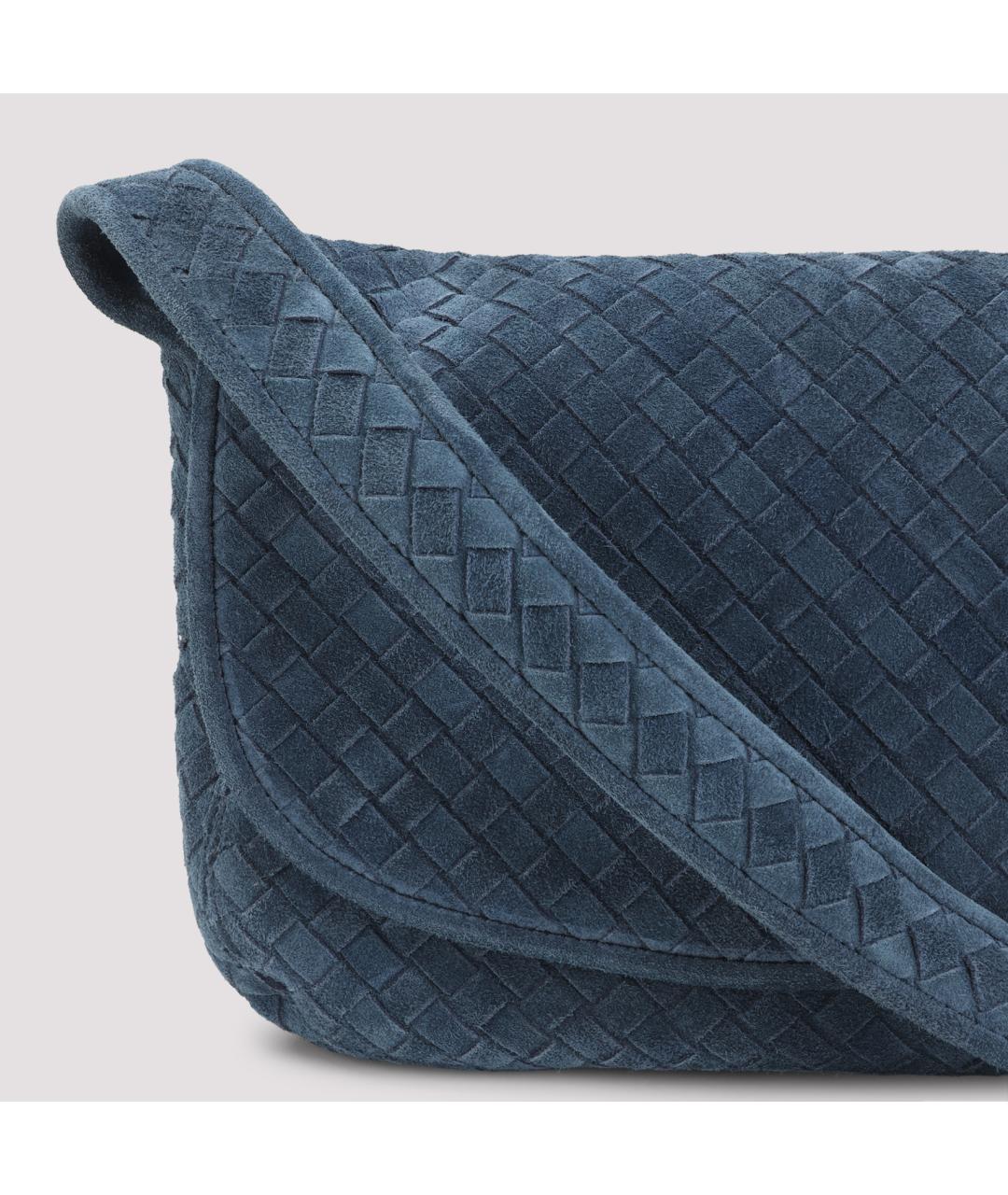 BOTTEGA VENETA Синяя кожаная сумка на плечо, фото 4