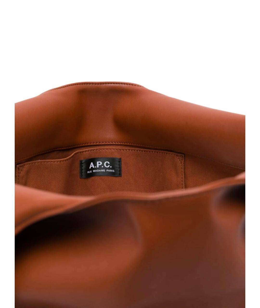 A.P.C. Коричневая сумка тоут из искусственной кожи, фото 5