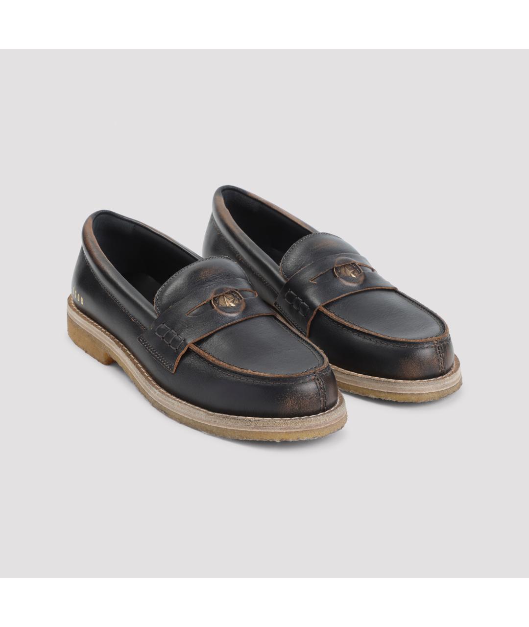GOLDEN GOOSE Черные кожаные лоферы, фото 3
