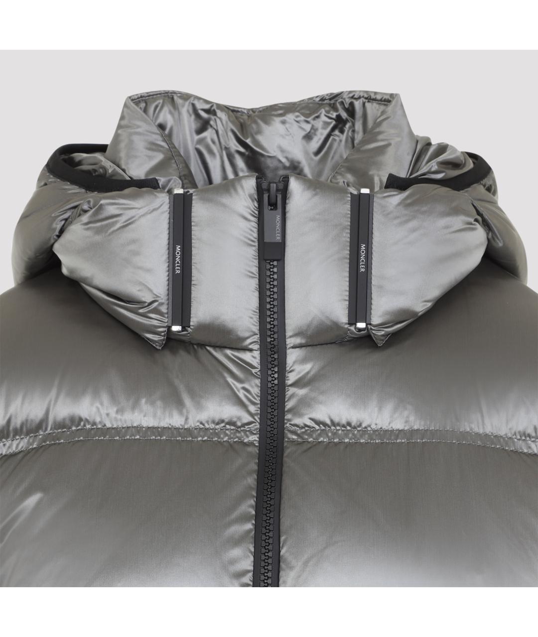 MONCLER Серая полиамидовая куртка, фото 5