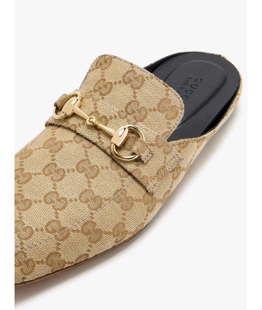 GUCCI Бежевые текстильные мюли, фото 2