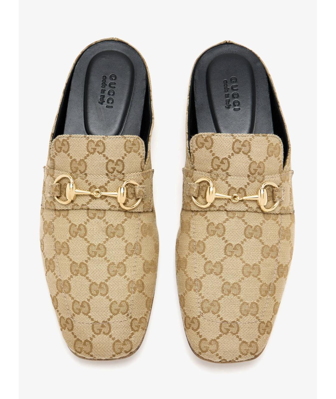 GUCCI Бежевые текстильные мюли, фото 4
