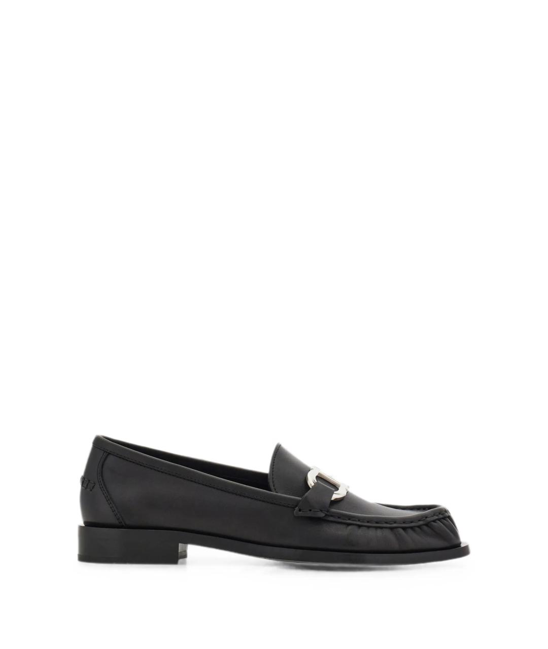 FERRAGAMO Черные кожаные лоферы, фото 1