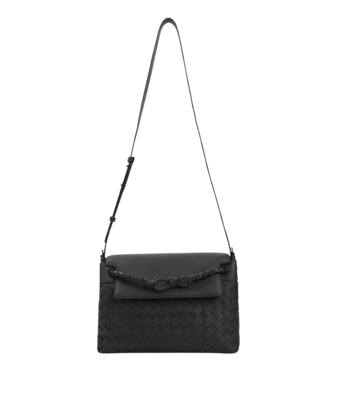 BOTTEGA VENETA Черная кожаная сумка через плечо, фото 1