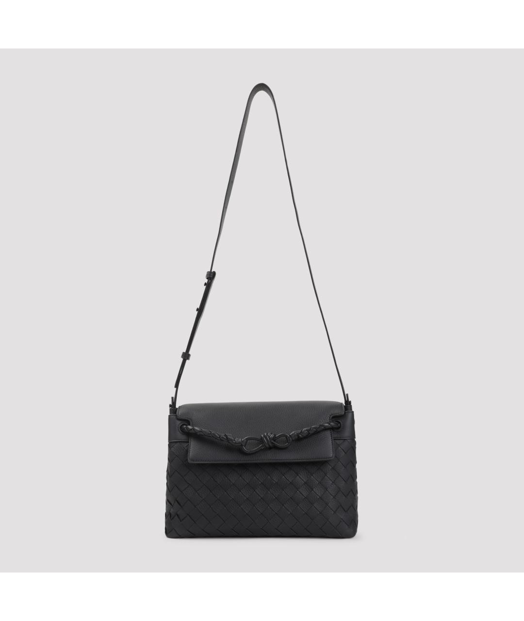BOTTEGA VENETA Черная кожаная сумка через плечо, фото 2