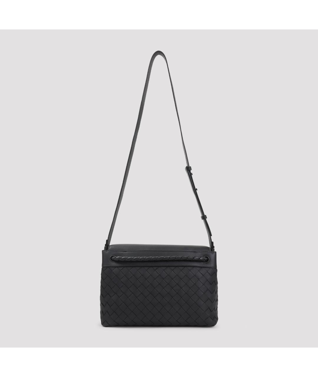 BOTTEGA VENETA Черная кожаная сумка через плечо, фото 3