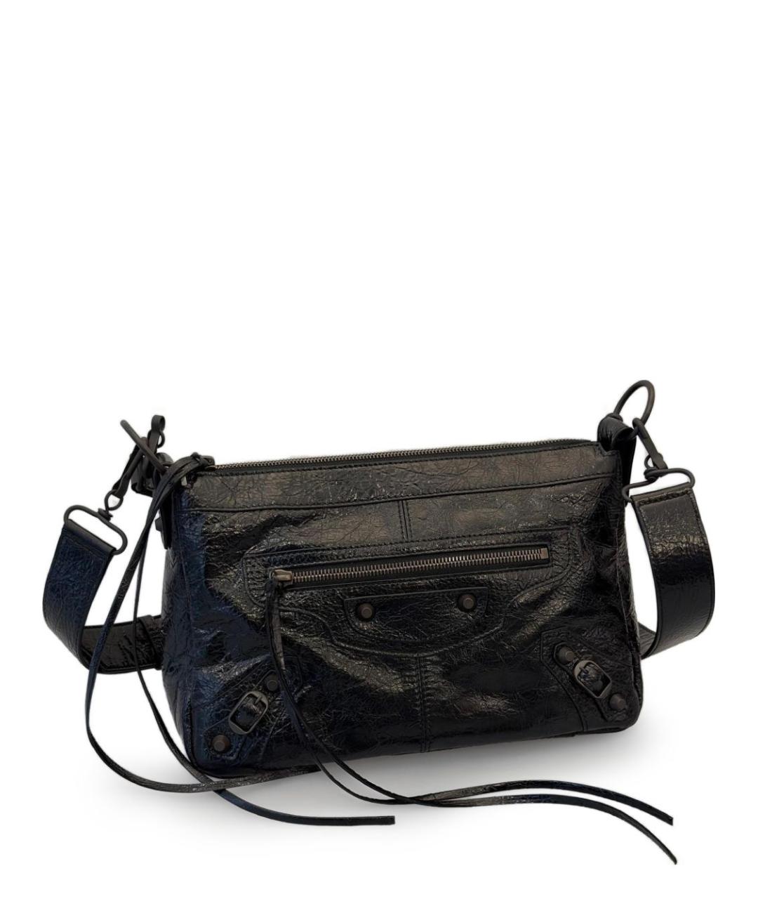BALENCIAGA Черная кожаная сумка на плечо, фото 1