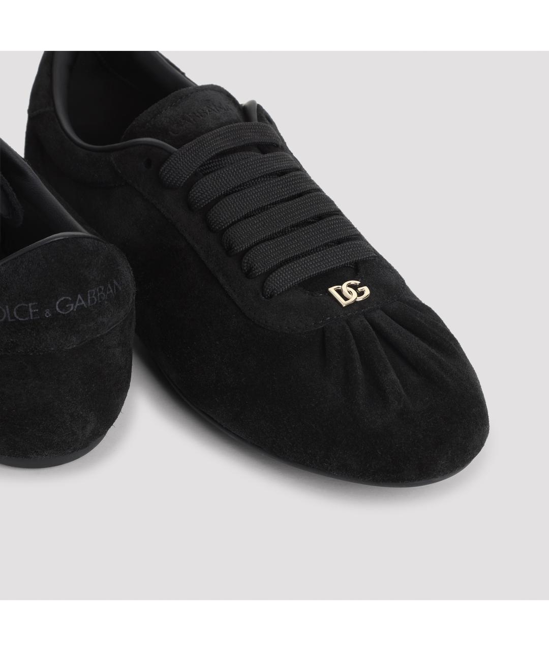DOLCE&GABBANA Черные замшевые кроссовки, фото 4