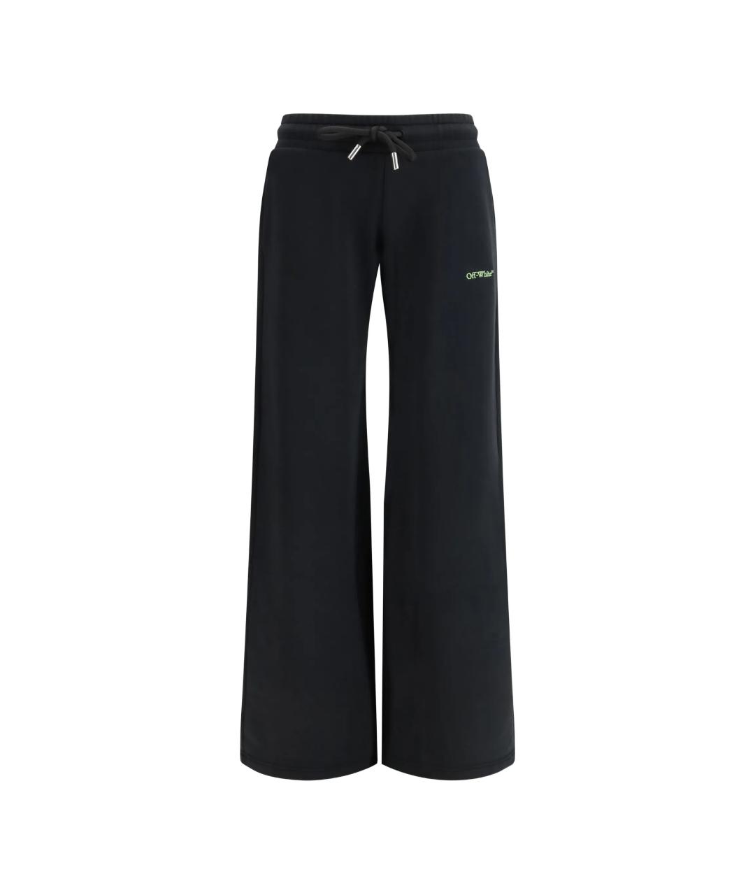 OFF-WHITE Черные хлопковые прямые брюки, фото 1