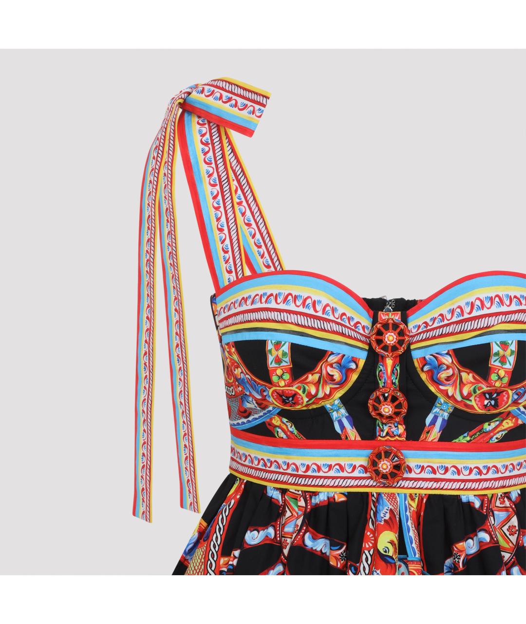 DOLCE&GABBANA Мульти хлопковое повседневное платье, фото 4