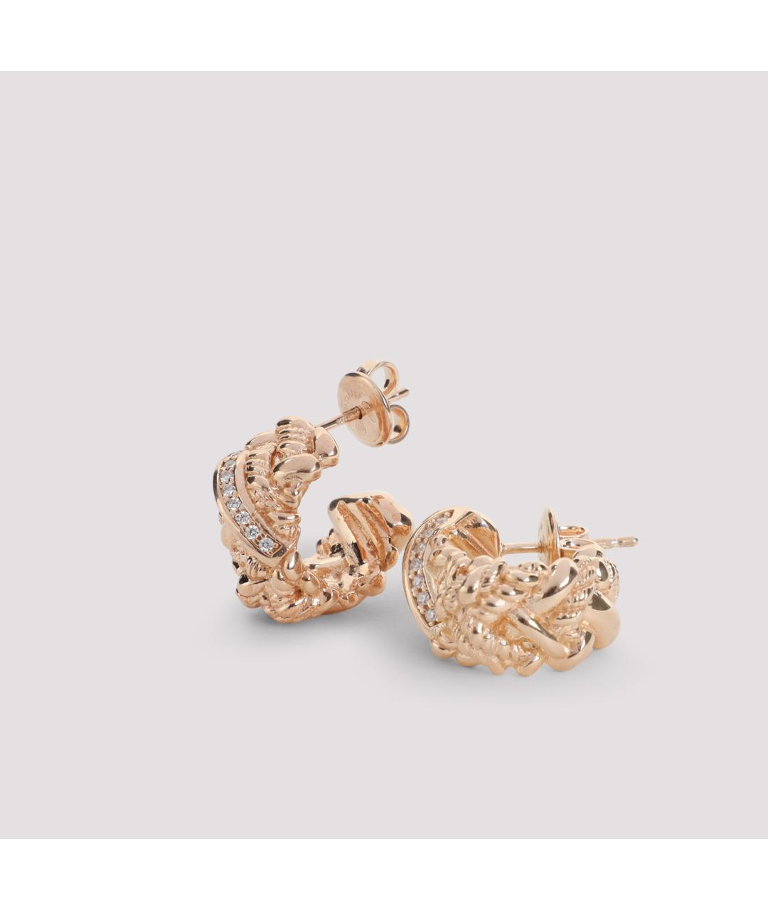 BOTTEGA VENETA Золотые латунные серьги, фото 3