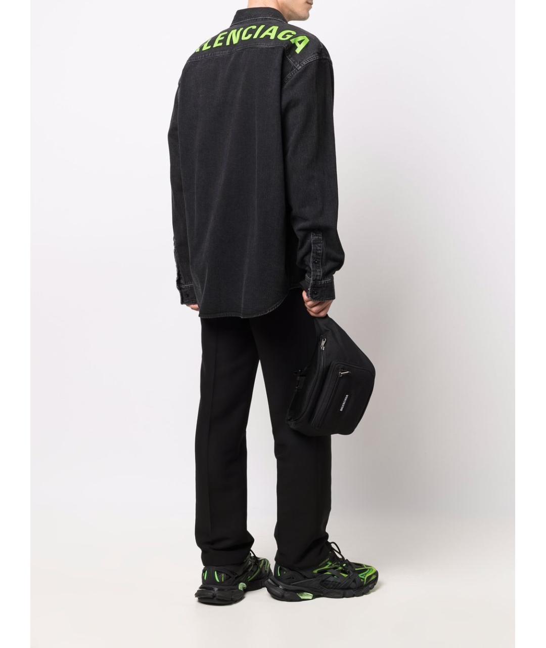 BALENCIAGA Черная синтетическая поясная сумка, фото 3