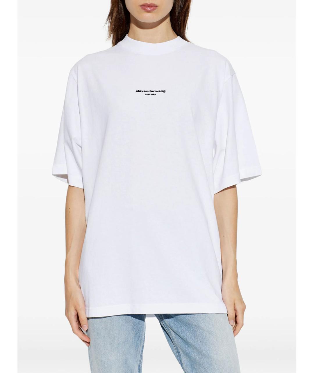ALEXANDER WANG Белая хлопковая футболка, фото 5