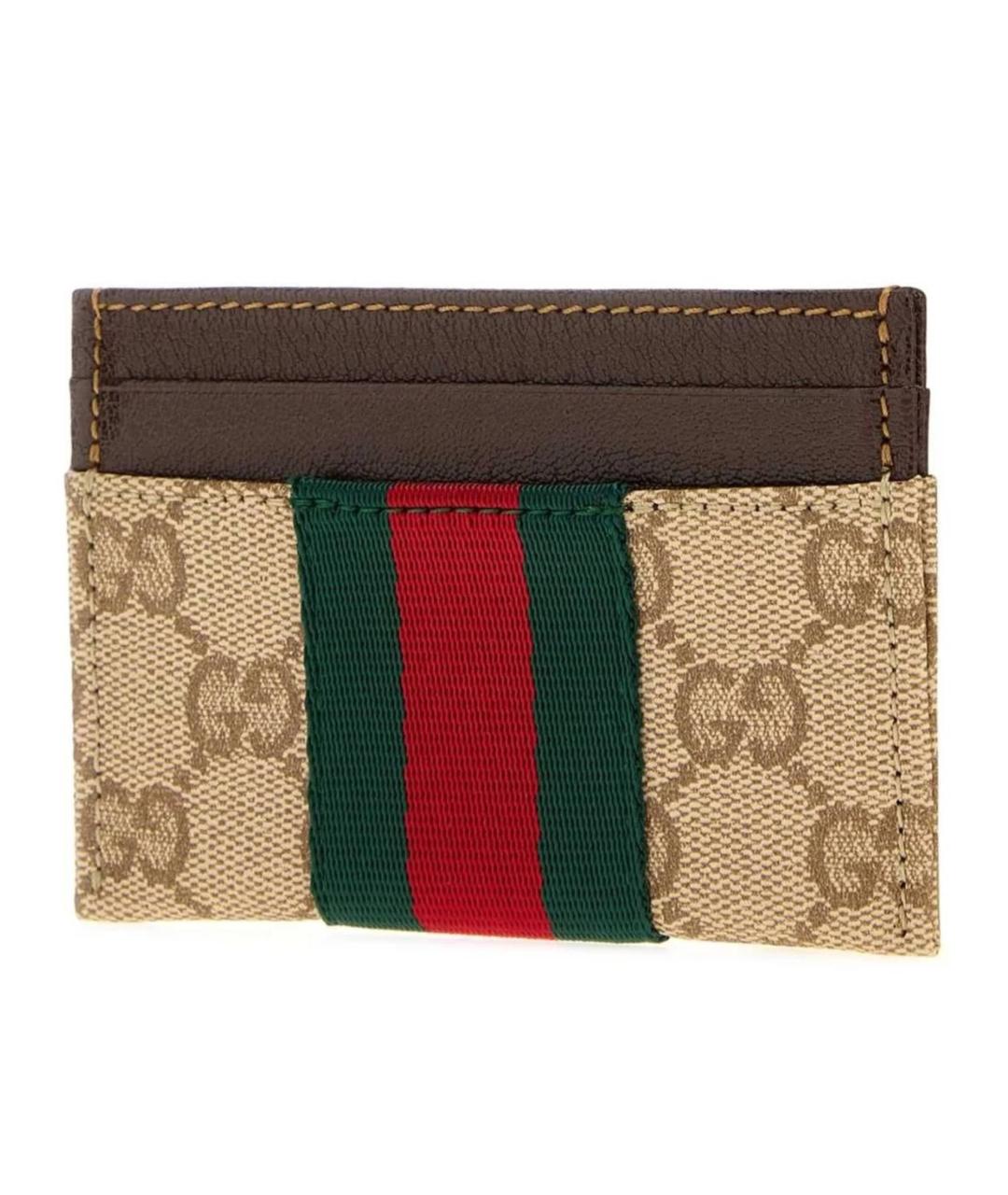 GUCCI Коричневый кожаный кардхолдер, фото 3
