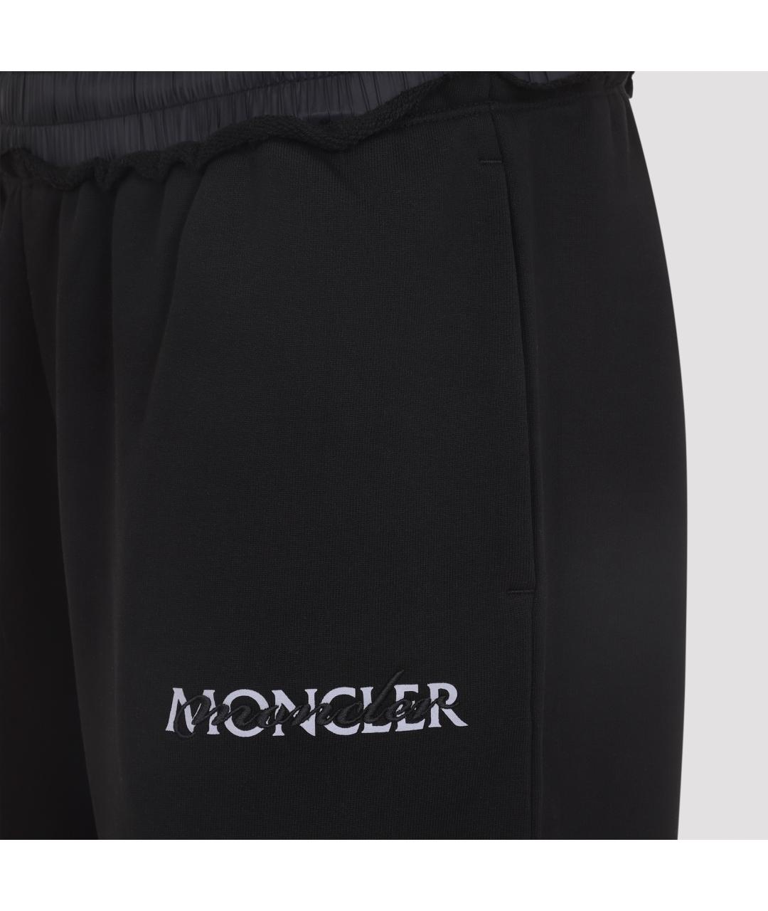 MONCLER Черные хлопковые прямые брюки, фото 3