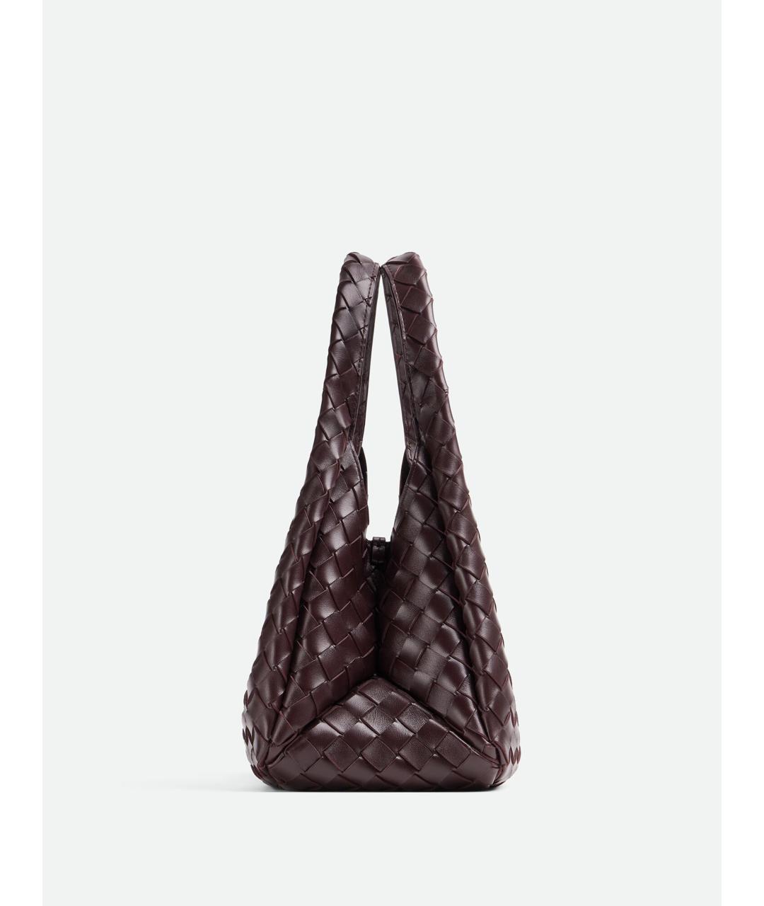 BOTTEGA VENETA Бордовая кожаная сумка через плечо, фото 4