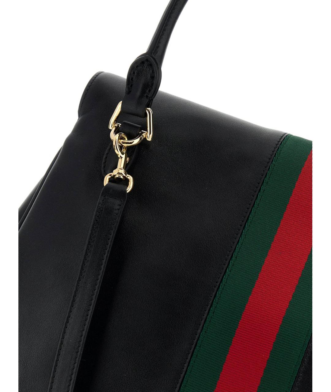 GUCCI Черная кожаная сумка через плечо, фото 4