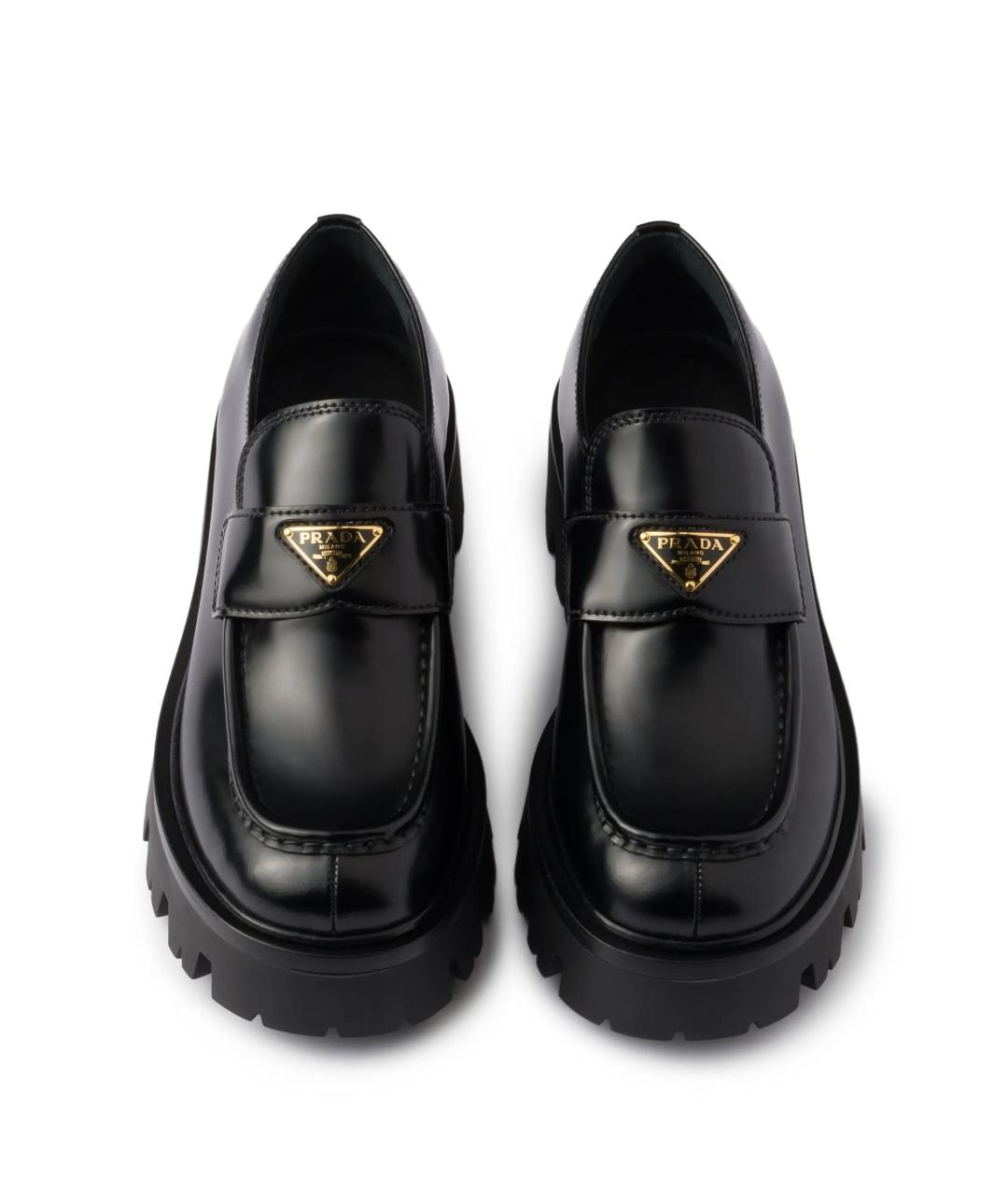 PRADA Черные кожаные лоферы, фото 4