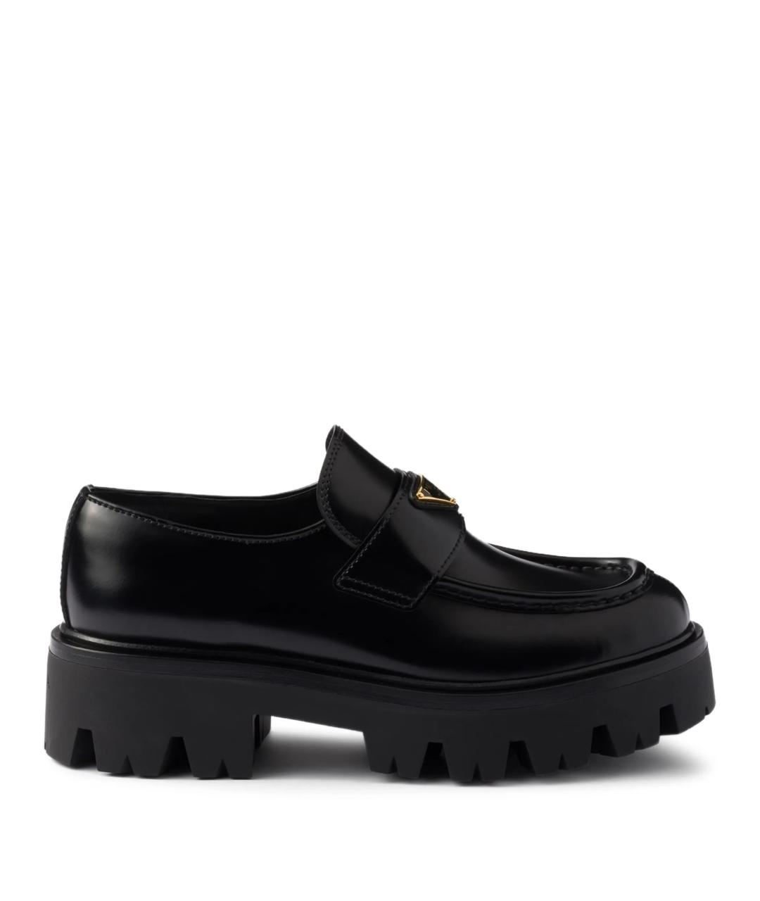 PRADA Черные кожаные лоферы, фото 1